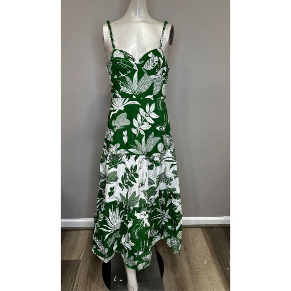 FARM Rio Green Leaf Print Midi Dress - Picture 3 of 8